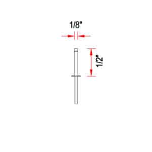Blind Rivets ⅛in x ½in – Technical Drawing