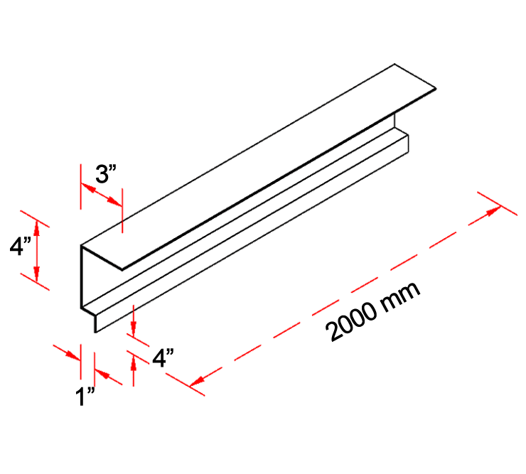 Ishi Stone Coated Fascia Flashing – Technical Drawing