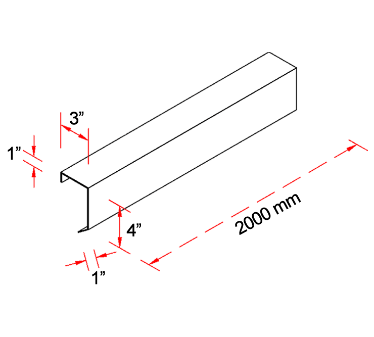 Ishi Stone Coated Inside Gutter Capping – Technical Drawing