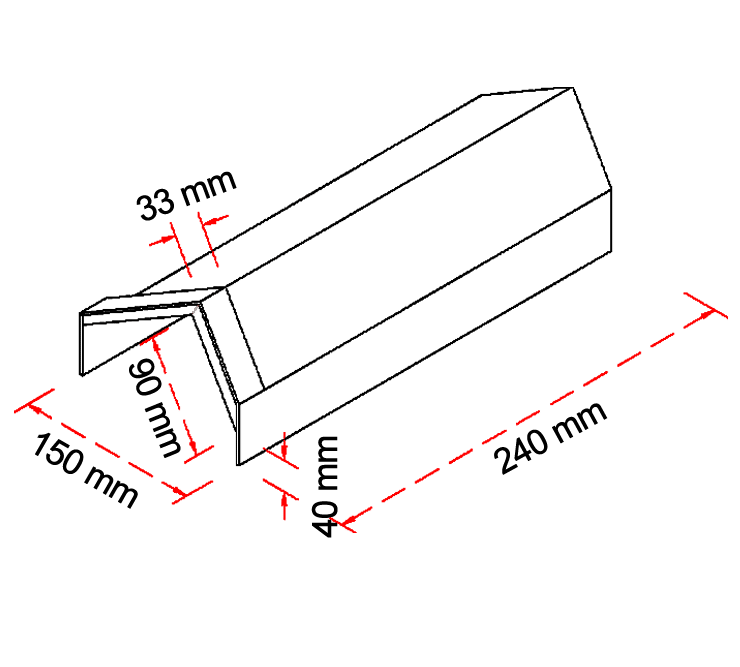 Ishi Stone Coated V Ridge – Technical Drawing