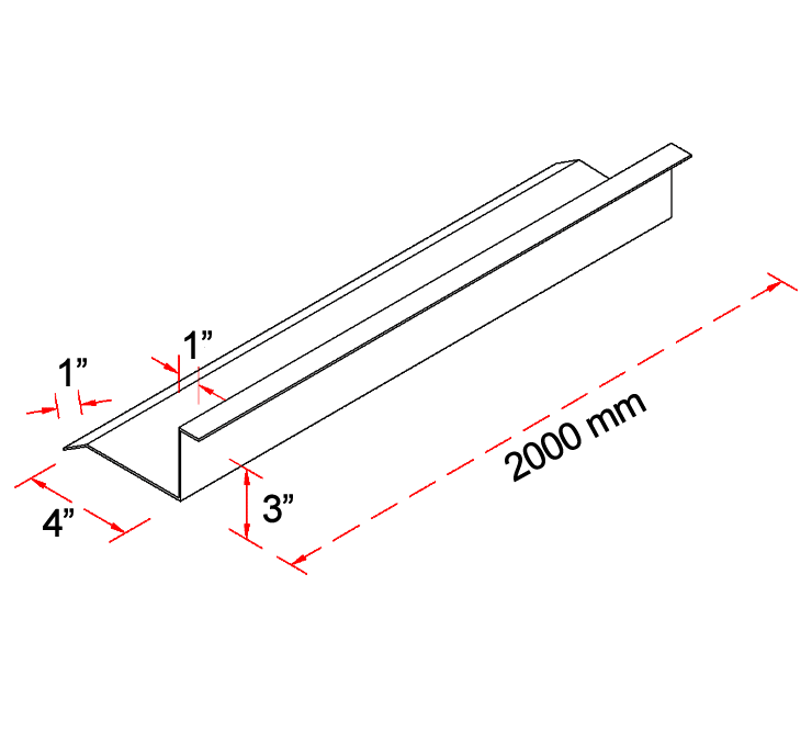 Ishi Stone Coated Wall Flashing – Technical Drawing