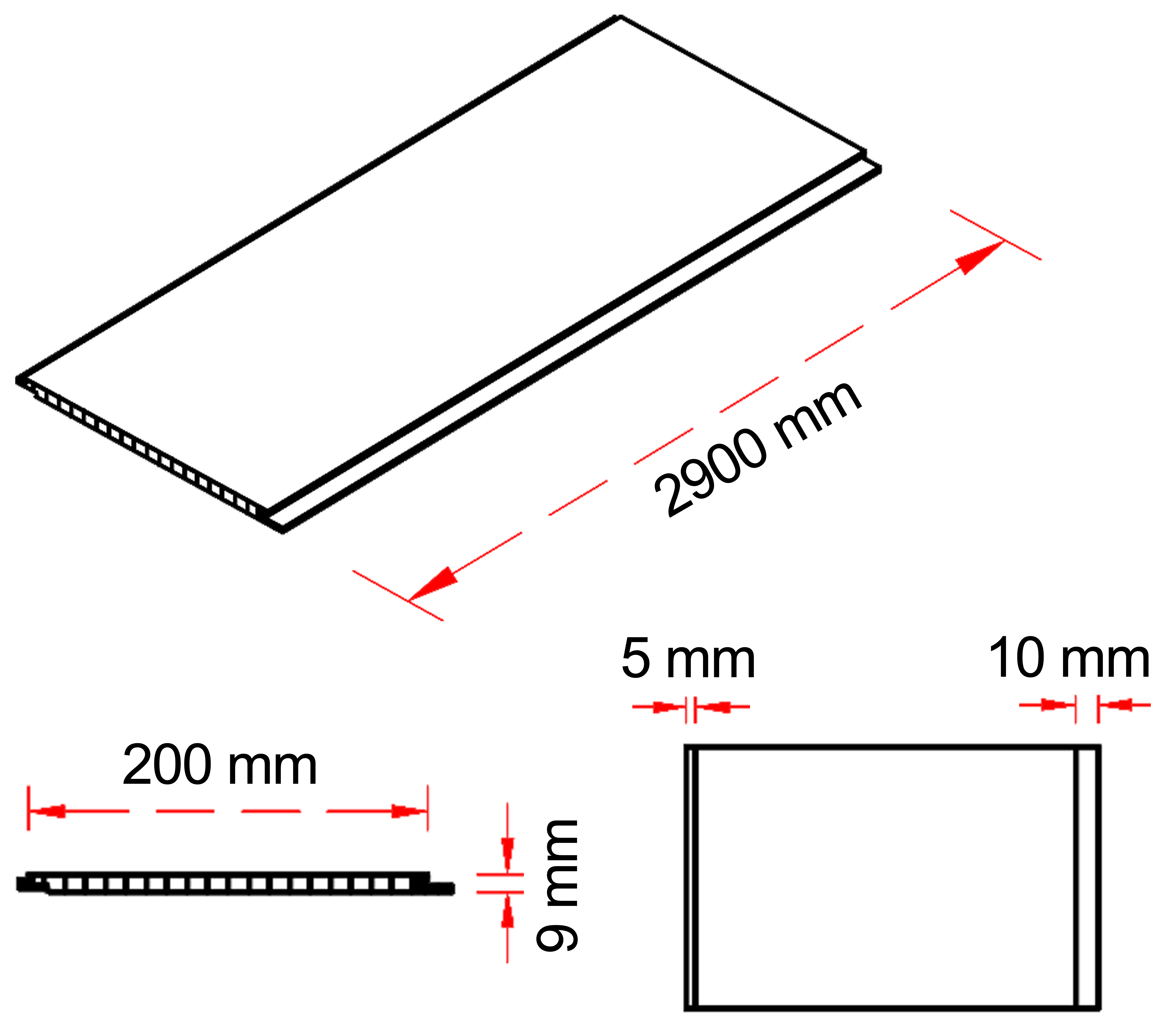 PVC Ceiling Classic Pro – Technical Drawing