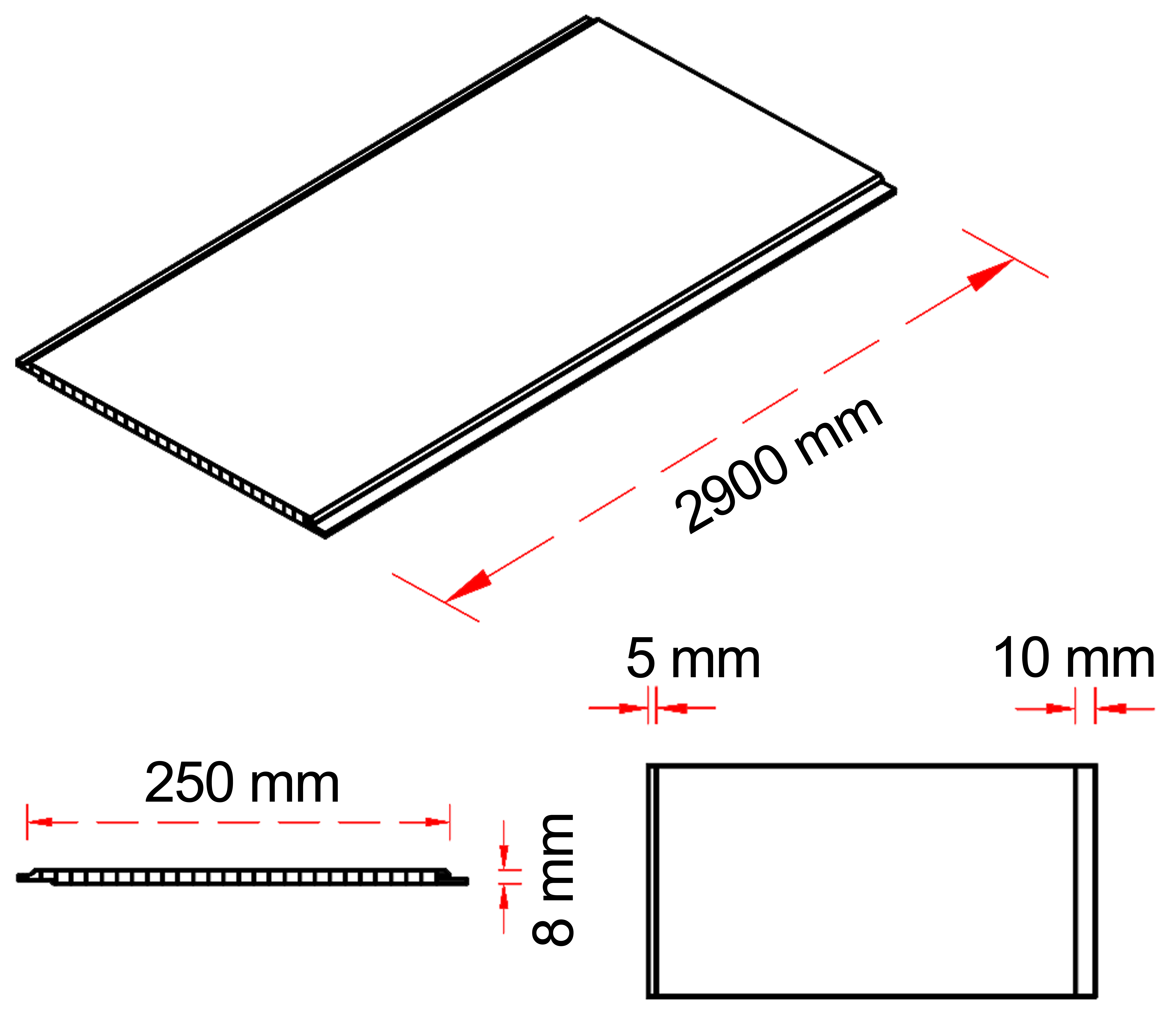 PVC Ceiling Elite Pro – Technical Drawing