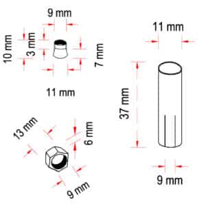 Screws & Washers for Screw Rod – Technical Drawing