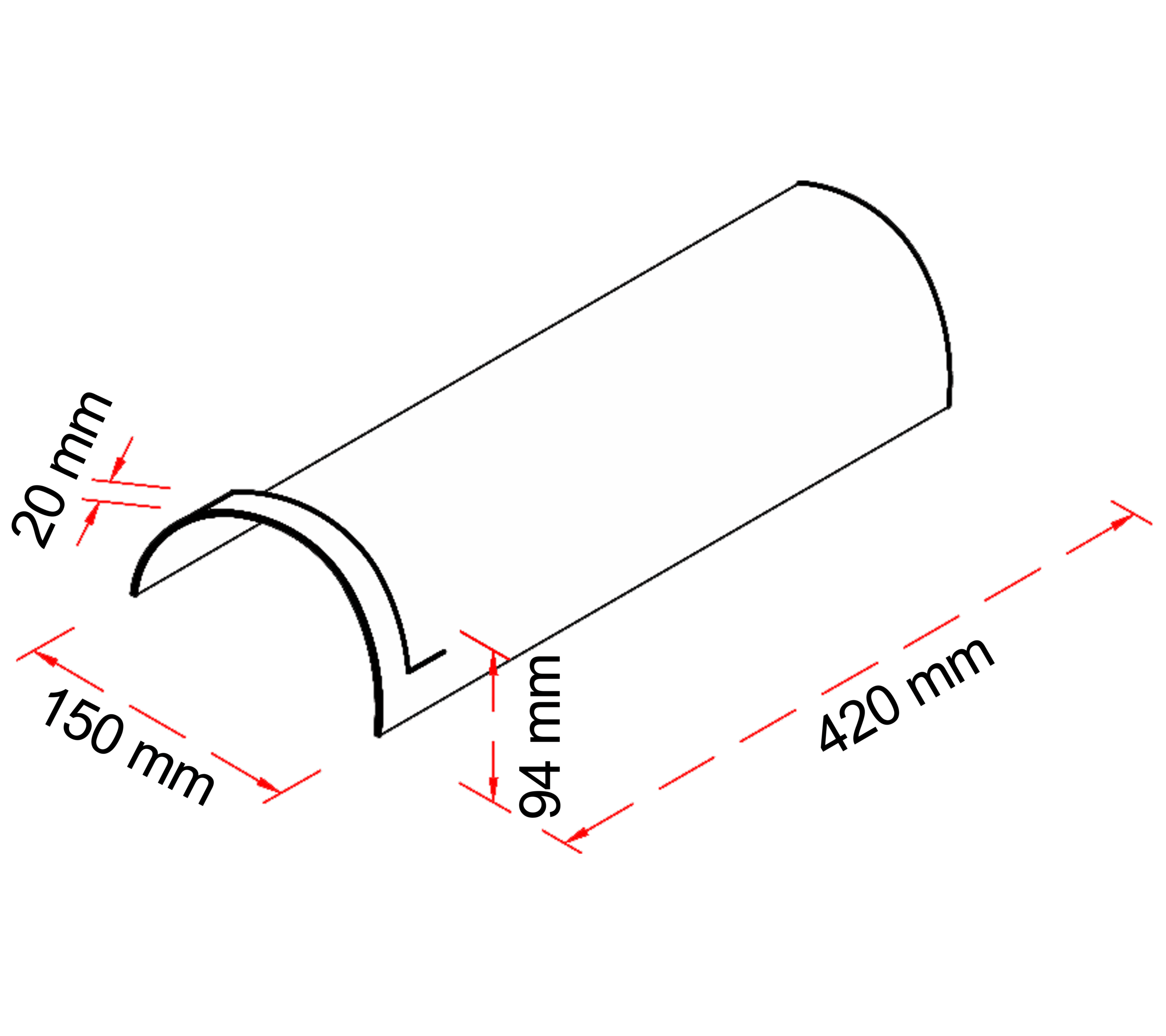 Ishi Stone Coated Barrel Ridge - Technical Drawing