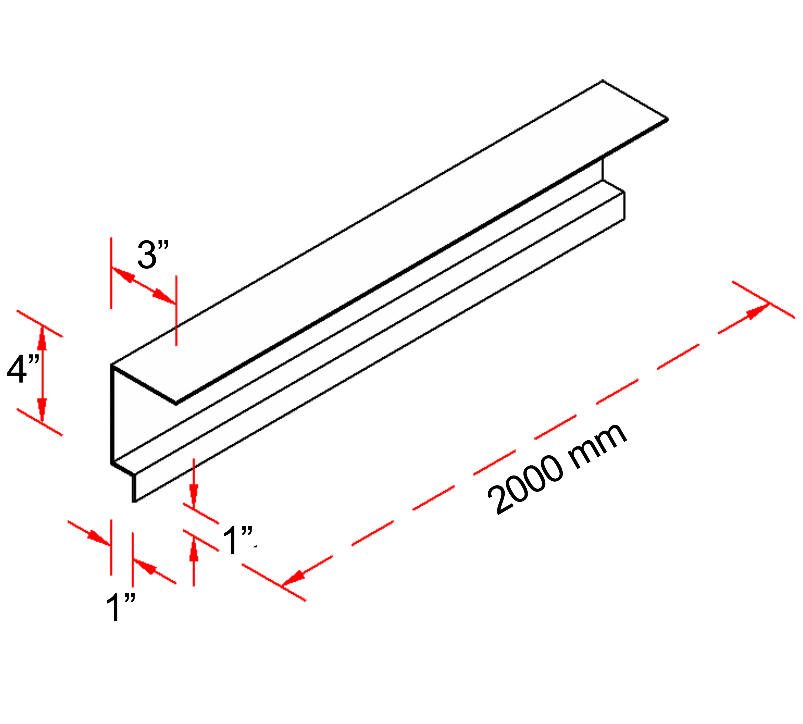 Ishi Stone Coated Fascia Flashing - Technical Drawing